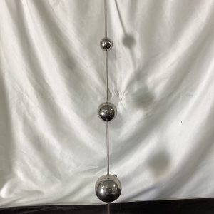 Silver sphere yard stake