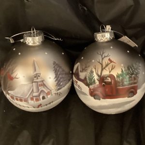Glass Ball Ornament with Winter Scene