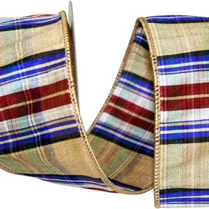 Plaid Wired Edge Ribbon