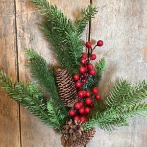 18-inch Pine and Juniper Spray with Berries and Co