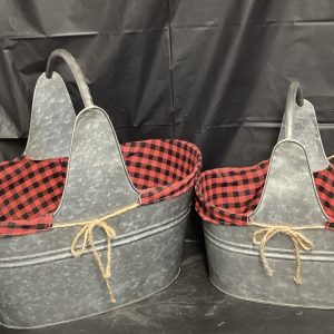 Metal Plaid Basket