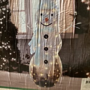 Lighted White Snowman