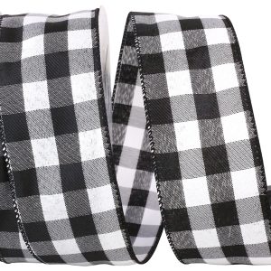 Celine Plaid Twill Wired Edge (Black/White)