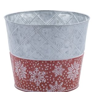 8.5” Red/White Snowflake Pot Cover