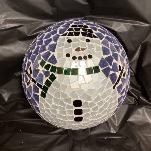 Mosaic Snowman Gazing Ball