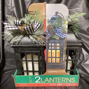 Set of 2 Lanterns with LED Candle