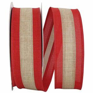 Natural Stripe Linen Value Wired Edge