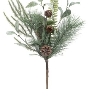 Fern Pine Cone Spray with Glitter