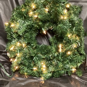 24" Lighted Pine Wreath