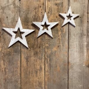 Set/3 Wooden Star Ornaments