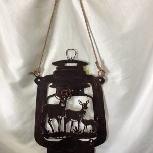Metal Lantern with Deer Wall Sign