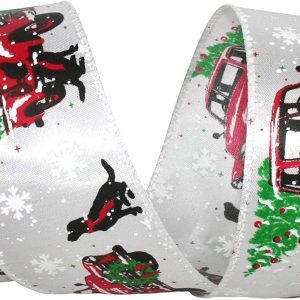 Vintage Tree in Truck Scene Ribbon