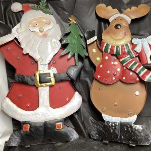 Lighted Santa and Reindeer