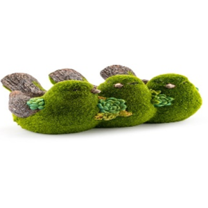 XL Mossy Triple Birds Planter Resin