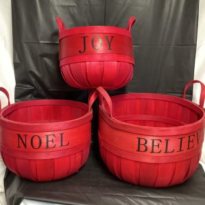 Set of 3 Red Christmas Basket