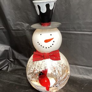 Lighted Glass Snowman