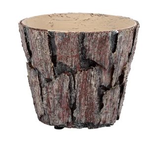 4.5" Plastic Wood Bark Pot Cover