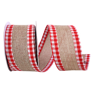 LINEN GINGHAM CHECK VALUE WIRED EDGE (1 1/2
