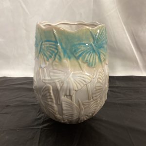 Ceramic pot w/ butterflies
