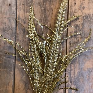 34-inch Glitter Grass Fern Spray