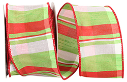Red/Lime Plaid Ribbon