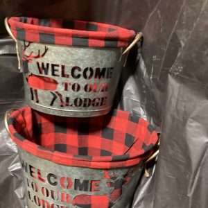 Metal holiday bucket