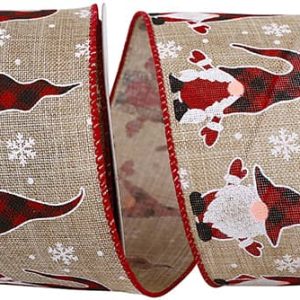 Gnome Wave Linen Wired Edge Ribbon