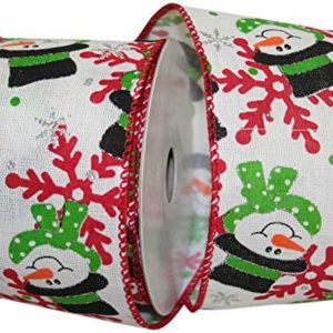 Happy Flake Snowman Ribbon Yard