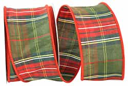 Designer Plaid Dupioni Wired Edge Ribbon