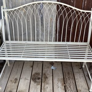 White Metal Bench