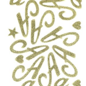 Gold Script Uppercase Letters