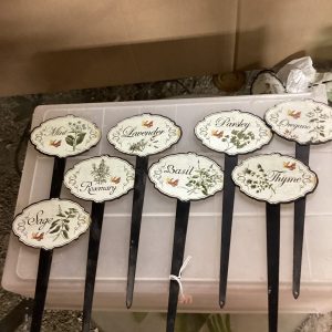 8 Piece Set of 10 inch high metal herb stakes