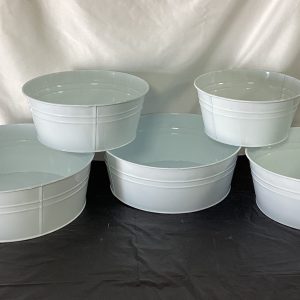 Set of 5 White Metal Containers