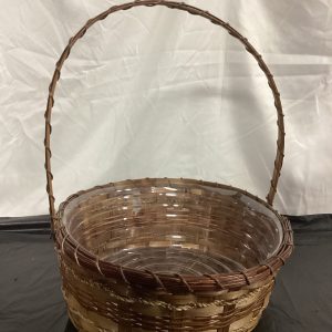 14" Wicker Basket with Handle and Liner Assort