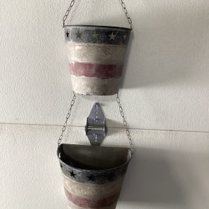 2 tier galvanized patriotic planter
