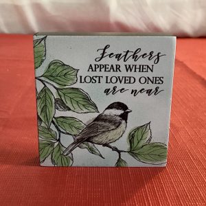 Feathers Appear Small Wood Block