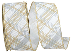 Earth Plaid Diagonal Ribbon Natural