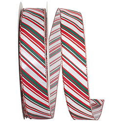 Diagonal Prime Stripe Ribbon Red/Green