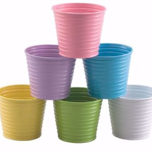 4" Pastel Metal Potcover