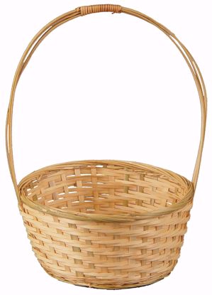 10" Natural round Basket with Handle