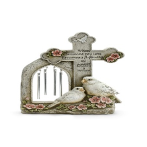 Doves/cross Windchime Resin/metal