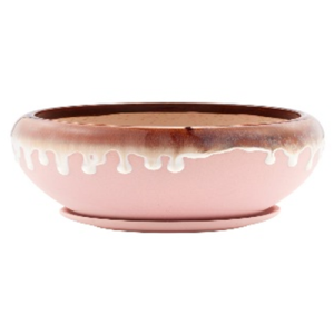 Large Drip Glaze planter with saucer Ceramic
