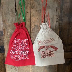 Holiday Burlap Santa Bag
