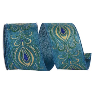 Peacock Fashion Metallic Wired Edge Ribbon