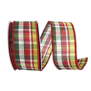 Plaid Twill Holiday Fashion Wired Edge Ribbon