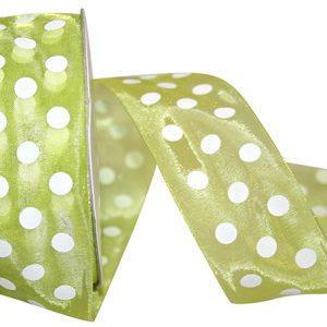 Chiffon Aspirin Dot Kiwi 1.5”