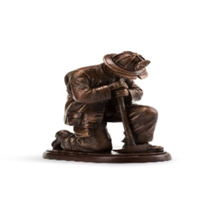 Bronze Kneeling Fireman Resin