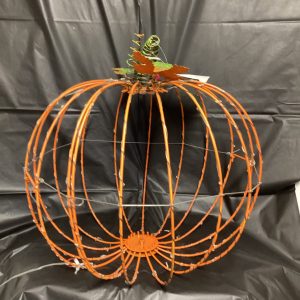 Lighted Metal Wire Harvest Pumpkin