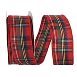Traditional Multi Plaid Twill Wired Edge Ribbon