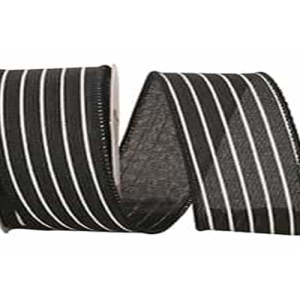 Thin Stripe Linen Solid Wired Edge Ribbon